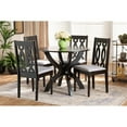 thumbnail image 5 of Mona Modern and Contemporary Grey Fabric Upholstered and Dark Brown Finished Wood 5-Piece Dining Set, 5 of 5