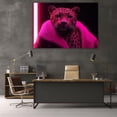 thumbnail image 5 of Mudket Framed Pink Neon Leopard Canvas Wall Art, Pink Leopard Print Wall Decor, Modern Animal Wall Art Ready to Hang for Bedroom - 12"L x 8"W, 5 of 10