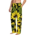 thumbnail image 3 of Kdxio Sunflowers In Vintage Print Men's Sleep Pajama Pant Lounge Pants with Pockets, 3 of 8