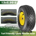 thumbnail image 3 of Trilenars 2-Piece Rubber Aerated Vacuum Grass Tires with Yellow Wheels,13x5.00-6/15x6.00-6/16x6.50-8/18x8.50-8/20x8.00-8 Tractor Lawn Tires with Wheels, Lawn Mower Tires with Rims, 3 of 5