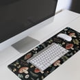 thumbnail image 5 of Mushroom Mouse Pad XL, Aesthetic Extended Large Gaming Mouse Pad, Forest Plant Mushroom Butterfly Floral Mousepad Long Big Desk Mat Black, Leaf Boho Mushroom Decor Stuff Accessories, 31.5 X 11.8 Inch, 5 of 7