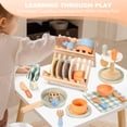 thumbnail image 3 of Pithfor Wooden Play Cookware Set, Pretend Play Kitchen Accessories Toys Set for Kids Toddlers, Including Play Dishes, Pan, Tableware, Utensils, 3 of 7