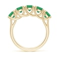 thumbnail image 2 of ANGARA Natural Half Eternity Five Stone 2.25 ct Emerald Wedding Band in 14K Yellow Gold for Women (Size-5mm) | May Birthstone, Birthday, Anniversary, Jewelry Gift for Women | Natural Emerald Ring, 2 of 13