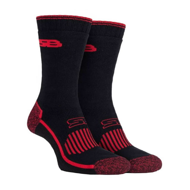 Storm Valley - 2 Pairs Mens Heavy Duty Reinforced Breathable Cotton Work Socks for Boots