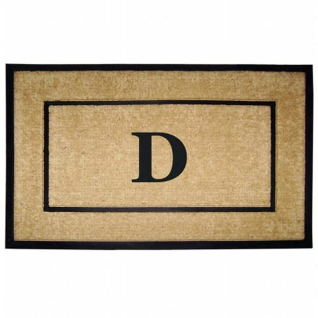Nedia Home 18103D 30 x 48 in. Coir & Rubber Frame Mat Monogrammed D