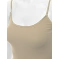thumbnail image 5 of RT1002 Adjustable Spaghetti Strap Basic Long Cami Tunic Tank Top LT.Mocha S, 5 of 5