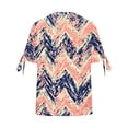 thumbnail image 6 of Going out Tops for Women V Neck Button Floral Printed Tie Shoulder Short Sleeve Blouses Summer Casual Shirts (L, Orange), 6 of 7