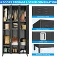 thumbnail image 4 of 6 Doors 72" Metal Lockers for Employees with Lock, Metal Storage Cabinet with Hooks and Shelves for School Garage Office Gym Home, 4 of 7
