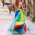 thumbnail image 5 of Women Rainbow Summer Dress Clothes Rainbow Ruffle Strap Dress Backless Sundress-style:style4;, 5 of 5