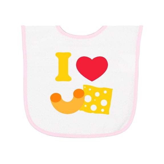 Inktastic I Heart Mac and Cheese Baby Terry Cloth Bib