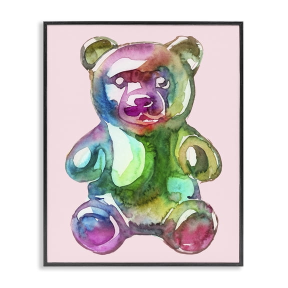 Stupell Industries Eclectic Chromatic Bear Illustration Black Framed Giclee Art, 11 x 14, by Lil' Rue