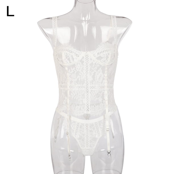 Mujeres Sexy Malla Encaje Lencería Perspectiva Ropa interior Cuerpo Ropa de dormir Regalo, L Inevent XX000111-03