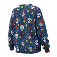 thumbnail image 5 of Xoenoiee Sugar Skull Flower Print Oversized Sweatshirt for Women Long Sleeve Pullover Drop Shoulder Trendy Y2K Casual Fall Outfits Soft Fleece Top, Size L, 5 of 7