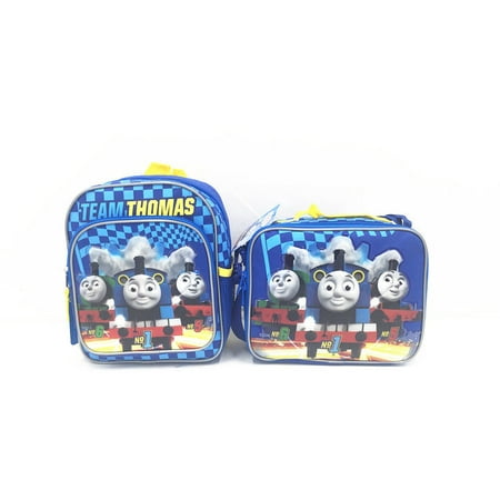 Thomas - New 100% Team Thomas 10&quot; Blue Mini Backpack With Lunch Bag For Kids - 0