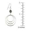 thumbnail image 3 of Color Choices Round Beaded Hoop .925 Sterling Silver Earrings - Hematite, 3 of 4
