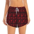 thumbnail image 2 of Disketp Red Skulls With Crossbones Women's Shorts Workout Shorts for Athletic Gym Running Shorts with Phone Pockets-Large, 2 of 7