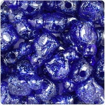 BeadTin Dark Sapphire Sparkle 23mm Cat Pony Beads (24pcs)