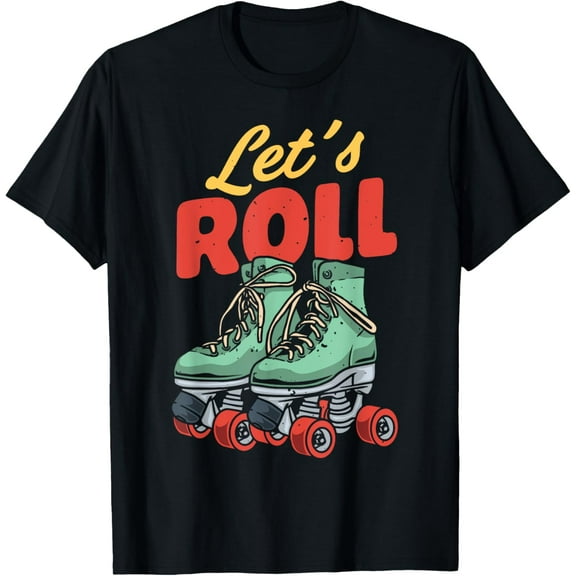 Let's Roll Roller Skating Skate Retro Vintage 70s 80s T-Shirt