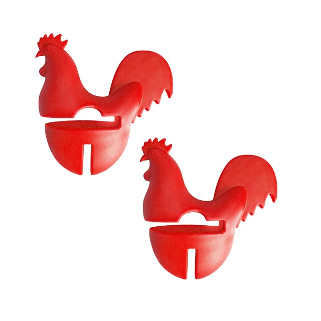 Oleegame 2PC Kitchen Utensils Set Pot Lid Lifter Silicone Spill Stopper Anti Spill Boil Over Spill Stopper Pot Boiling Pot Lid Holder Keep The Lid Open Reduce Soup Spills Cute Kitchen Gadgets Red