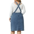 thumbnail image 4 of DARING DIVA Plus Size Button Front Strap Suspender Jean Skirt 1X Gray Blue, 4 of 6