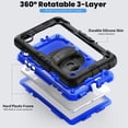 thumbnail image 2 of Case for Lenovo Tab M8 (HD/FHD/Smart) 2019/2021 3rd/2nd Gen with Screen Protector, 360 Degree Rotating Kickstand Hand Strap Heavy Duty Shockproof Cover with Shoulder Strap, Dark Blue PC, 2 of 7