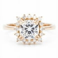 thumbnail image 5 of HeartsAndYou 2.2ct Cushion Cut Moissanite Engagement Ring for Women Round Accent Halo 18k Rose Gold over Silver, 5 of 9