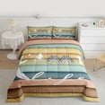 thumbnail image 2 of jejeloiu Camper Camping Queen Comforter Set,Colorful Old Wooden Bedding Sets,Abstract Geometric Stripe Bedding Comforter Set For Kids,Ultra Soft Home Decor Reversible,3 Pieces, 2 of 8