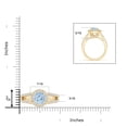 thumbnail image 3 of ANGARA Natural Round 1.12 ct Aquamarine Split Shank Ring with Diamond Halo in 14K Yellow Gold for Women (Size-7mm) | March Birthstone, Anniversary, Jewelry Gift for Women | Natural Aquamarine Ring, 3 of 7