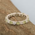 thumbnail image 4 of 2.00 Ctw Round Shape Peridot 925 Sterling Silver Full Eternity Women Stackable Ring, 4 of 7