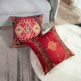 thumbnail image 2 of Throw Pillow Covers Geometric Kilim Moroccan Home Decor Set of 4 Oriental Ikat Pillow Cases Living Room Decorative 16 x 16 Inches Cushion Couch Sofa Pillowcases Colorful Red Tribal, 2 of 6