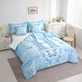 thumbnail image 3 of Manfei Kawaii Bowknot Alphabet H 7pcs Bedding Comforter Set for Female Women Teens,Bling Glitter Splash Queen Bedding Sets Super Cozy,Flying Butterfly Queen Sheet Sets,Dreamy Princess Decor, 3 of 8