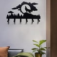 thumbnail image 3 of Perchero de pared de hierro con gancho y barra, organizador de almacenamiento para puerta, perchero colgante de pared Lobo, 3 of 8