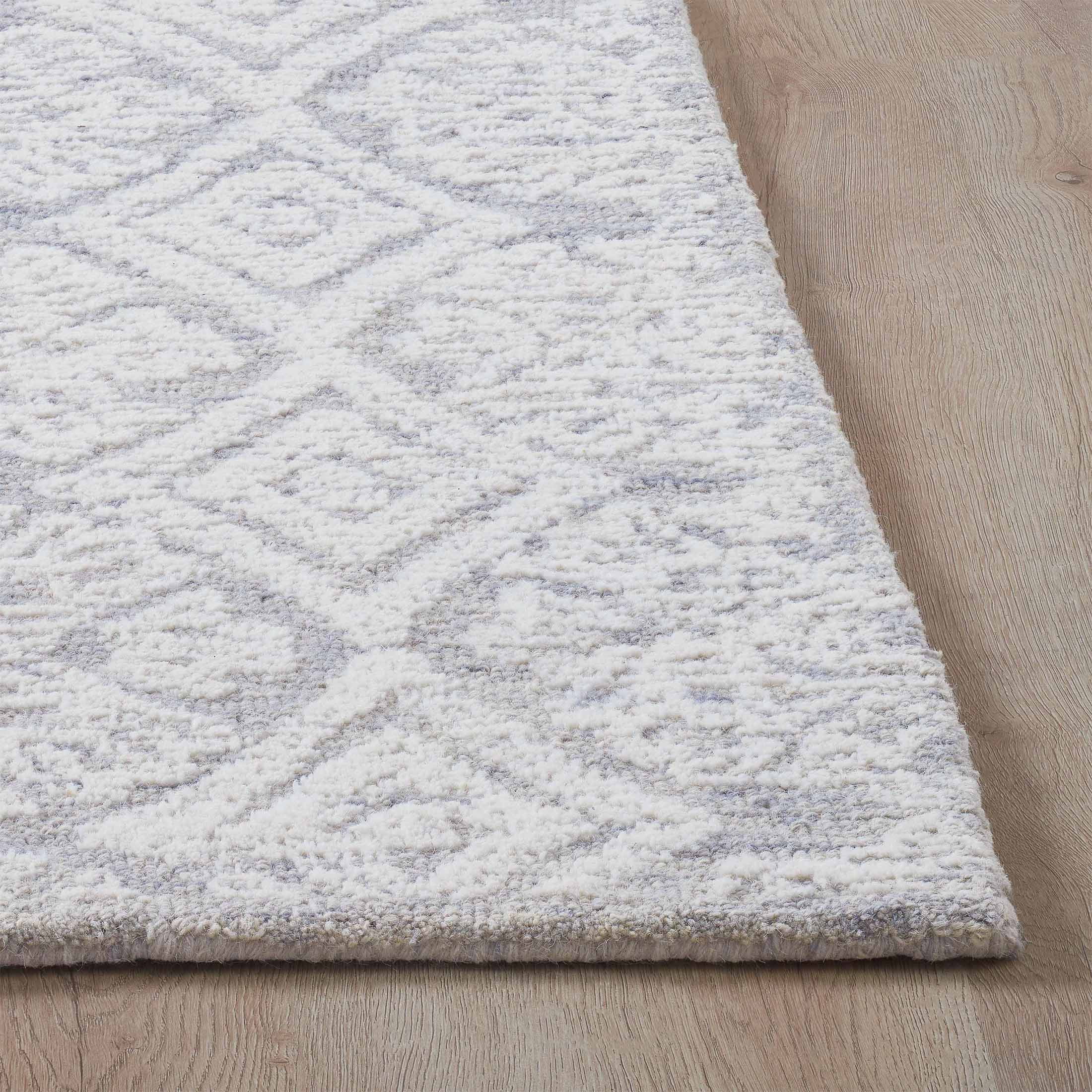 Better Homes & Gardens Suzani Light Grey Medallion Wool Indoor Rug Runner, 2.5' x 7'