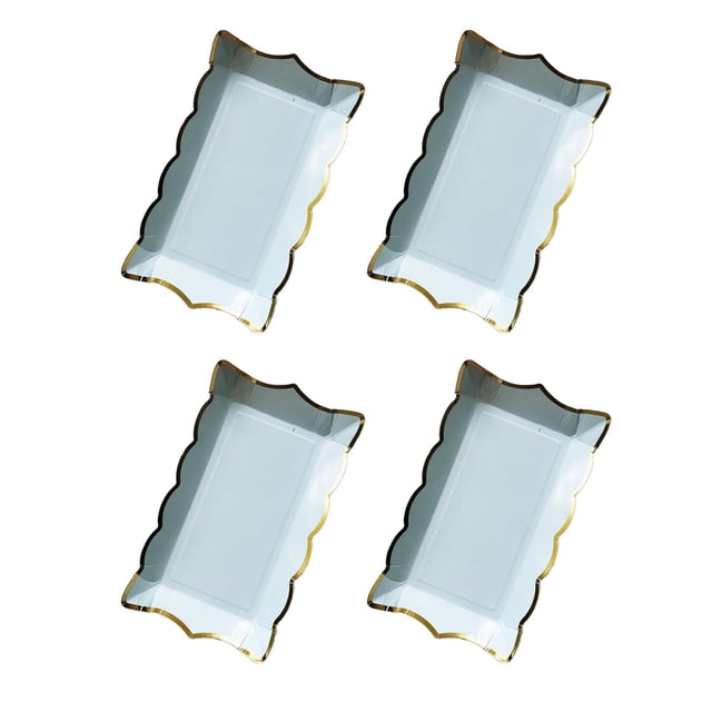 Bandeja de papel desechable de 4 piezas para restaurante Cafe Celebration Festival Sandwich Azul Yuyangstore Bandeja de servicio de papel
