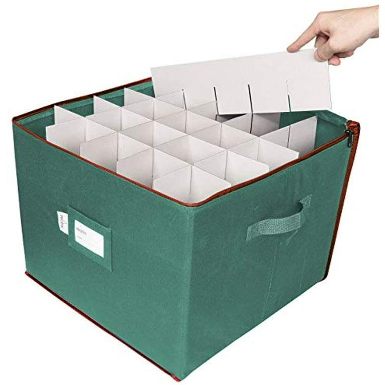 ProPik Large Christmas Ornament Storage Box, Organizer Holds Up  to 75 Xmas Ornaments Balls, Holiday Decorations Accessories Storage  Container with Dividers, Durable 600D Oxford (Green) : Home & Kitchen