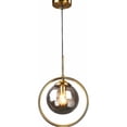 thumbnail image 1 of Mid Century Design, Amber Glass Pendant Light With Polished Brass Finish For Timeless Appeal, 1 of 5