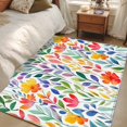 thumbnail image 4 of 2.7'x5' Area Rugs, Spring Floral Indoor Outdoor Area Rug for Living Room Bedroom, Colorful Summer Botanical Flowers Abstract Washable Bathroom Rugs Kitchen Floor Carpet Mats Home Decor Aesthetic, 4 of 8