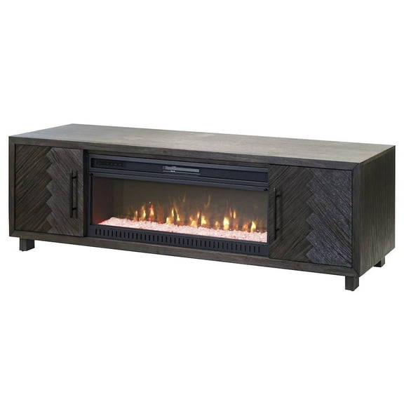96" Fireplace Console Entertainment  Fully Assembled Gray