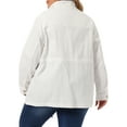 thumbnail image 4 of Agnes Orinda Women's Plus Size Jackets Long Sleeve Drawstring Waist Anorak Coats with Pockets 5X White, 4 of 7