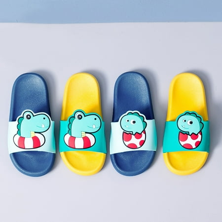 

MyBeauty Summer Kids Girls Boys Dinosaur Shower Beach Slippers Anti Skid Sandals Shoes Dark Blue 33