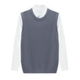 BOBOGOJP Sleeveless Loose Warm Sweater Vest Men Solid Color Crewneck