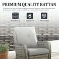 thumbnail image 2 of POCASSY Outdoor Swivel Glider Chairs Set of 2 with Ottomans, Patio Furniture Set with All Weather Wicker Outdoor Lounge Accent Chair for Porch Deck Balcony, Gray/Gray, 2 of 9
