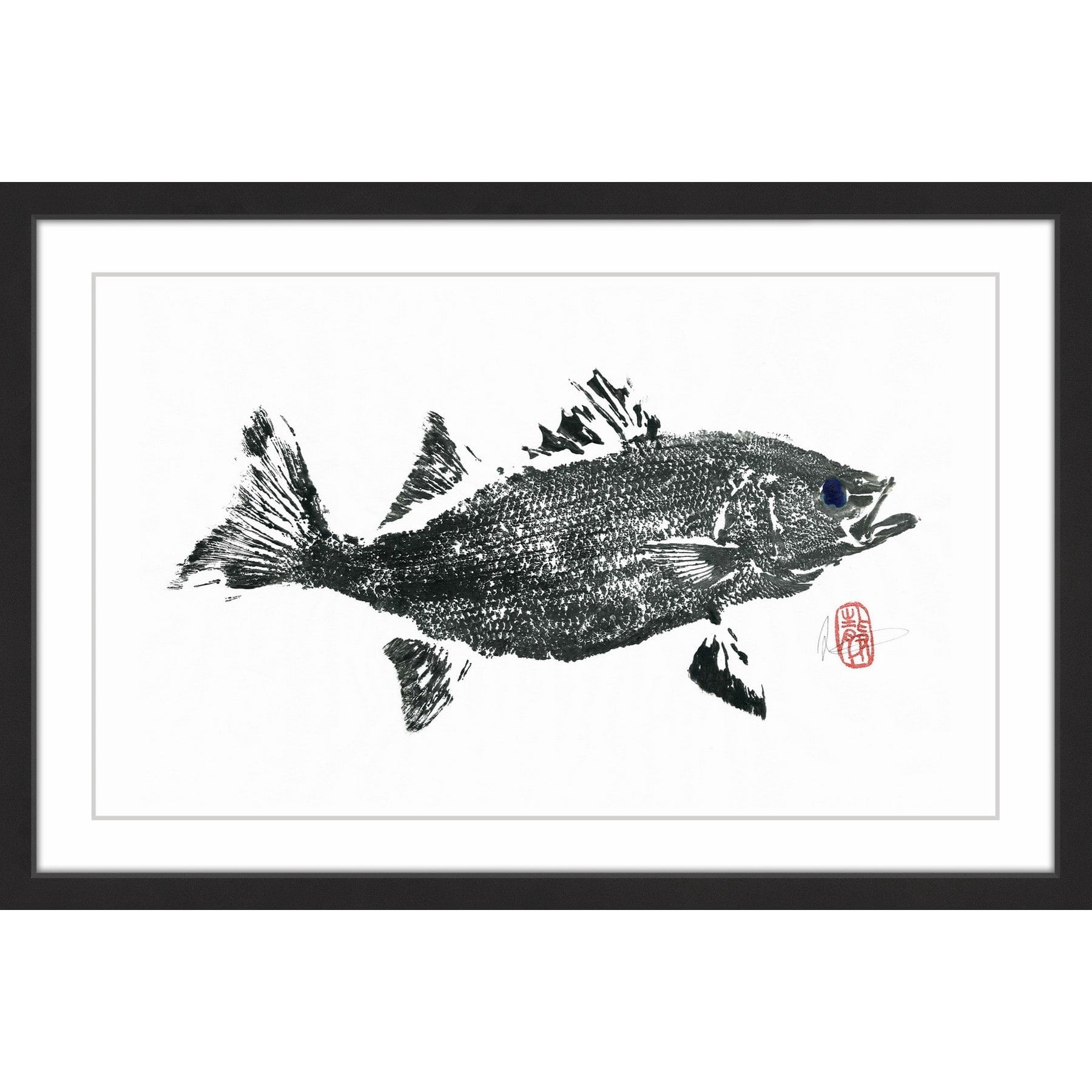 "Striped Bass" Framed Painting Print