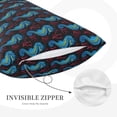 thumbnail image 3 of Daiia Blue Seahorse Bedding Waterproof Pillow Protector Zippered Queen – Bed Bug Proof Pillow Encasement-14"x20", 3 of 6