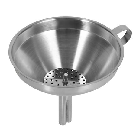 - Ashata 1Pc Stainless Steel Oil Wine Funnel Household Kitchen Tools W/ Detachable Strainer Filter , Funnel with Strainer, Oil Funnel