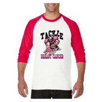 MmF - Mens Raglan Sleeve Baseball T-Shirts, up to Size 3XL - Tackle Breast Cancer
