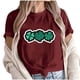 thumbnail image 2 of Puntoco Liquidación de camisetas cortas para mujer Camiseta de manga corta con cuello redondo y estampado informal a la moda para mujer, 2 of 5