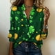 thumbnail image 5 of TaTaai Women St. Patrick's Day Print Satin Long Sleeve Button Up Shirt Casual Lapel Fashion Loose Blouse Satin Top for Daily Party Office Vacation Spring Winter Wear Gift, 5 of 5