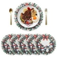 thumbnail image 5 of Ryvnso Cute Penguins Wreath Round Plate Mats Dining Table Placemat Set of 4 for Holiday Decoration, 5 of 7