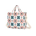 thumbnail image 7 of FORMRS Womens Corduroy Tote Bag Crossbody Shoulder Handbag with Pocket, Flowers Geometric Pattern, 7 of 7
